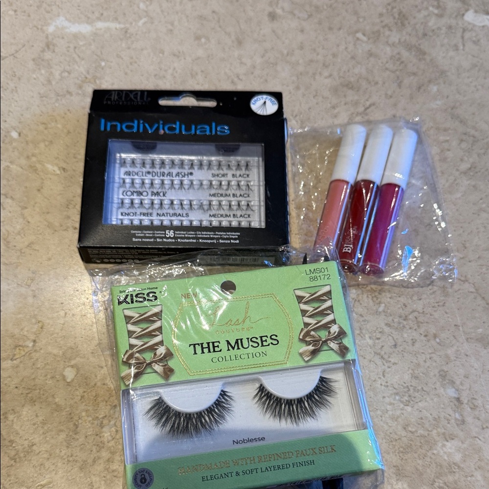 Ardell and Kiss Lash Set with Lip Gloss Trio